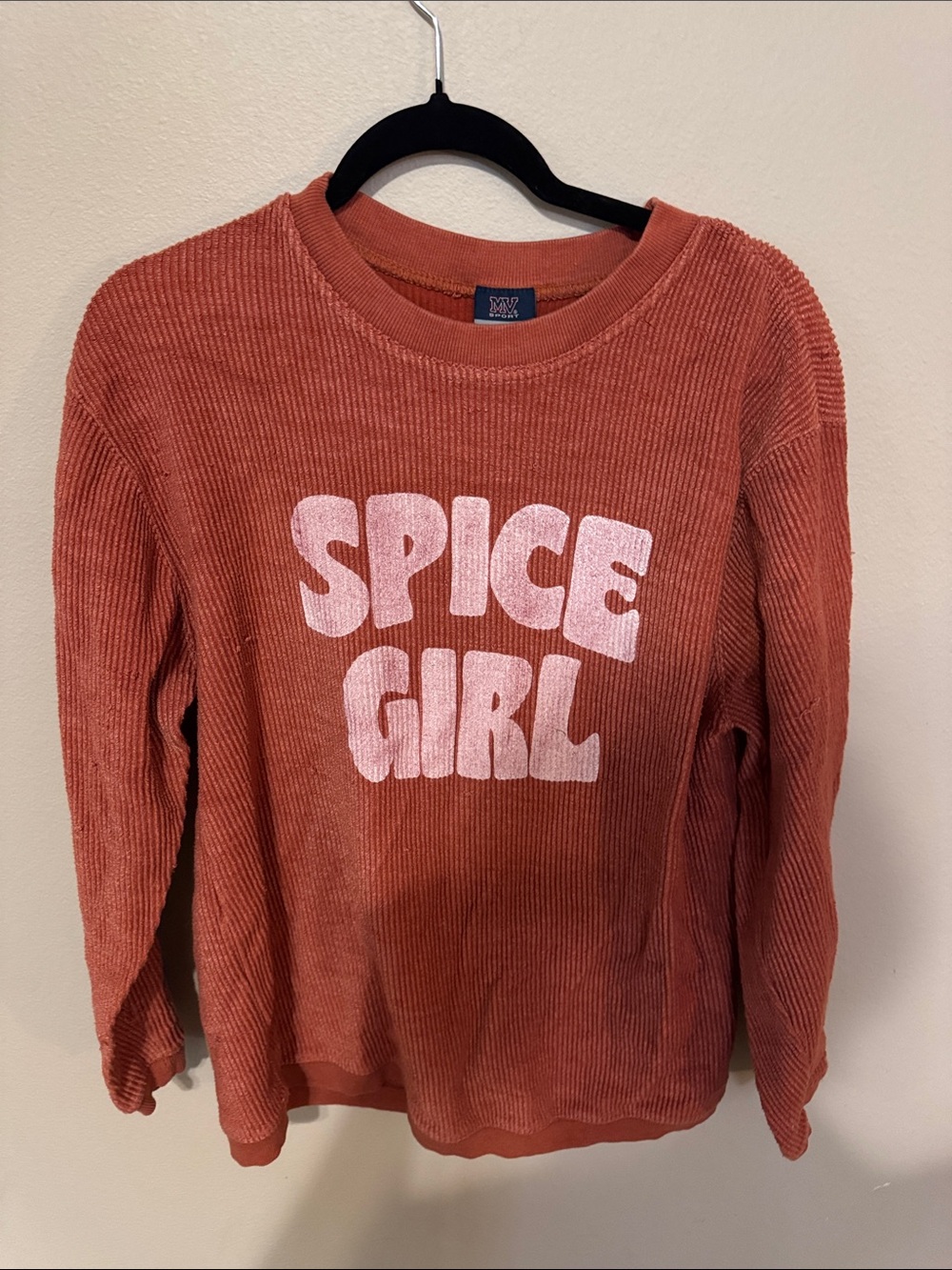 MV Sport Corduroy 'Spice Girl' Pullover Sweater - Rust Pink